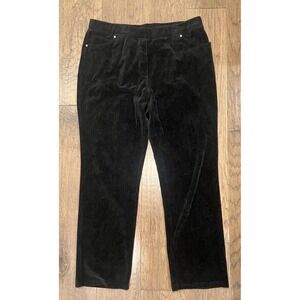 Quacker Factory Black Corduroy Stretch Pull On Pants Women's Size Large
